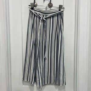 Blue and white striped skirt